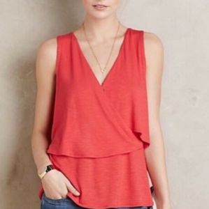 NWTAnthropology | Deletta | Coral | V-neckline | Tier | Keyhole Back | Sleeveles